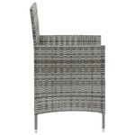vidaXL Ensemble à manger d'extérieur 3Pièces coussins gris résine tressée
