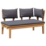 vidaXL Banc de jardin 2 Pièces Marron Teck massif