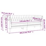 vidaXL Canapé Chesterfield 3 places lin