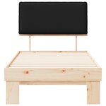 vidaXL Cadre de lit avec tête de lit rembourrée Noir 75 x 190 cm