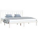 vidaXL Cadre de lit sans matelas blanc 200x200 cm bois massif