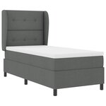 vidaXL Lit box spring avec matelas Gris foncé 90x200 cm en tissu