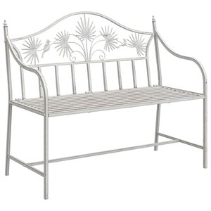 vidaXL Banc de jardin Blanc 104 x 54 x 93cm Acier