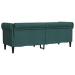 vidaXL Canapé Chesterfield 3 places vert foncé tissu