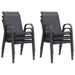 vidaXL Chaises empilables de jardin lot de 6 Gris Tissu textilène