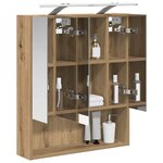 vidaXL Armoire Miroir de Salle de Bain Chêne artisan 60 x 14.5 x 70 cm