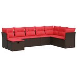 vidaXL Salon de jardin 8 Pièces avec coussins marron résine tressée