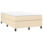 vidaXL Sommier à lattes de lit avec matelas Crème 120x200 cm Tissu