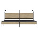 vidaXL Cadre de lit en métal sans matelas chêne fumé 180x200 cm