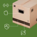 Pack and Move - Lot 60 cartons déménagement stockage livres - 40 x 30 x 30 cm - Poignées renforcées - 3 adhésifs offerts