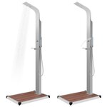 vidaXL Douche d'extérieur avec receveur de douche WPC Acier inoxydable