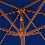 vidaXL Parasol de jardin avec mât en bois bleu 270 cm