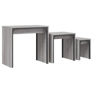 vidaXL Tables basses gigognes 3 Pièces sonoma gris bois d'ingénierie