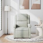 vidaXL Fauteuil de massage inclinable gris clair velours