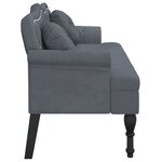 vidaXL Banc avec coussins gris foncé 120 5x65x75 cm velours