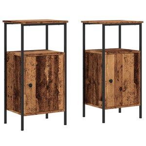 vidaXL Tables de chevet 2 Pièces vieux bois 41x31x80 cm bois d'ingénierie