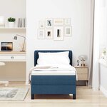 vidaXL Lit boxspring avec matelas avec matelas Bleu 80 x 200 cm tissu