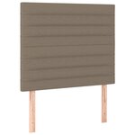 vidaXL Sommier à lattes de lit et matelas et LED Taupe 80x200 cm Tissu