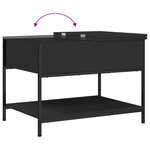 vidaXL Table basse noir 70x50x50 cm bois d'ingénierie et métal