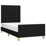 vidaXL Cadre de lit sans matelas avec tête de lit noir 90x200 cm tissu