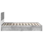 vidaXL Lit de Rangement Gris béton 135 x 190 cm Bois d'ingénierie