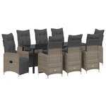 vidaXL Ensemble de salle à manger pour jardin 9 pc Gris polyrotin