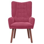 Fauteuil Relaxant en Velours Rouge Vin