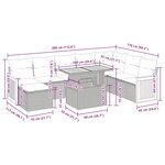 vidaXL Ensemble de canapés de jardin 11 Pièces et coussins rotin acacia