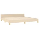 vidaXL Cadre de lit avec tête de lit Crème 200 x 200 cm Tissu