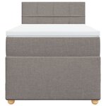 vidaXL Sommier à lattes de lit avec matelas Taupe 90x200 cm Tissu