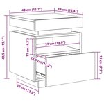 vidaXL Armoire de chevet avec lumières LED blanc 40x39x48 5 cm