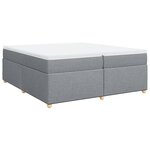 vidaXL Sommier à lattes de lit avec matelas Gris clair 200x200cm Tissu