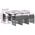 vidaXL Ensemble à manger de jardin et coussins 7 Pièces gris clair rotin