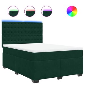 vidaXL Sommier à lattes de lit et matelas Vert foncé 140x190cm Velours