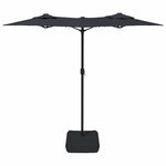 vidaXL Parasol de jardin à double tête noir 316x145 cm