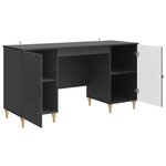 vidaXL Bureau avec étagère Noir 142 5 x 50 x 75 cm Bois d'ingénierie