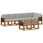 vidaXL Ensemble de canapés d'extérieur 8 pc Naturel et gris clair
