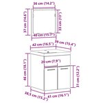 vidaXL Ensemble de mobilier de salle de bain 3 Pièces Bois Ancien