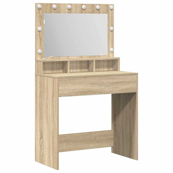 vidaXL Table de Toilette avec étagère Chêne Sonoma 75 5 x 41 x 135 cm