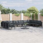 vidaXL Ensemble de canapé de jardin 11 Pièces Anthracite Acier