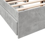 vidaXL Cadre de lit avec tiroirs sans matelas gris béton 140x190 cm