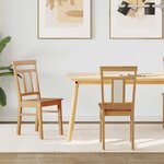 vidaXL Chaise de salle à manger 2 Pièces Naturel