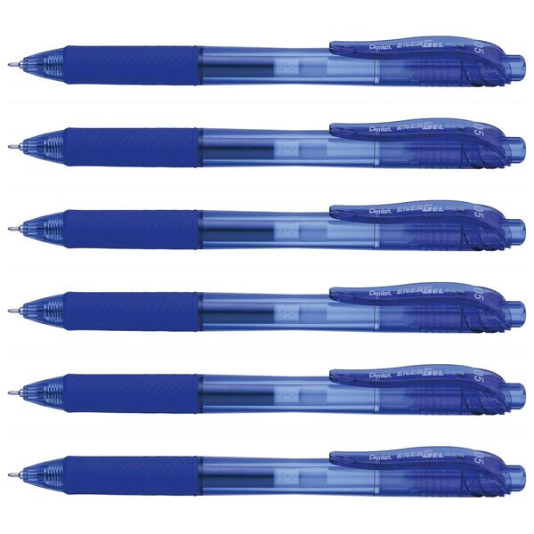 Stylo Roller à encre gel Liquid EnerGel-X BLN105 Bleu x 6 PENTEL