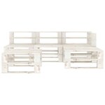 vidaXL Salon de jardin palette 5 Pièces Bois Blanc
