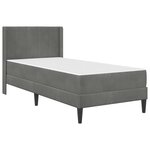 vidaXL Cadre de lit avec matelas Gris foncé 90 x 190 cm Velours
