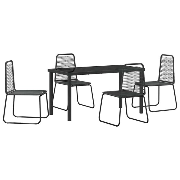 vidaXL Ensemble de salle à manger pour jardin 5 Pièces Noir