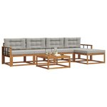 vidaXL Ensemble de canapés d'extérieur 6 Pièces Gris Naturel et Clair