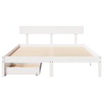 vidaXL Cadre de lit sans matelas blanc 140x190 cm bois de pin massif