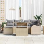 vidaXL Ensemble de canapé de jardin 7 Pièces beige et gris clair