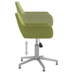 vidaXL Chaise pivotante de salle à manger Vert clair Velours